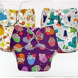 MOMSARC Baby Leakage Proof Reusable Cloth Diaper With 4 Layer High absorbent Pad | Reusable Nappies| Freesize for Kids 0-3 Yrs | Washable Diapers(Multicolur,Pack of 3)-picture-28