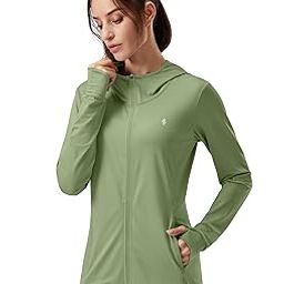 Women's UPF 50+ Sun Protection Hoodie Jacket Lightweight Long Sleeve Sun Shirt for Women with Pocket Hiking Outdoor, Olive, Medium-image-73