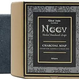 Neev Herbal Handmade Soaps Charcoal Soap For Deep Pore Cleansing and Flawless Skin - 100gms-image-1