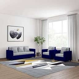 Bharat Lifestyle Tulip Five Seater Sofa Set 3-1-1 (Grey Blue, 5 Seater)-image-5
