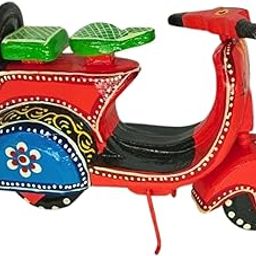 K&K Krafts & Kreations Channapatna Wooden Hand Painted Scooter multiclour 24 cm-image-50