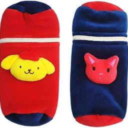 Baby Feeding Bottle Covers in Soft Velvet, 150-200 ML Capacity (RED Blue)-image-1
