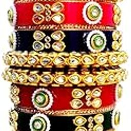 Rajasthani Rajwadi Rajputi Multicolor/5 colour Bangles/chuda set for Women Girls.-53