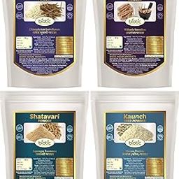 Biotic Safed Musli, Ashwagandha, Shatavari & Kaunch Seed Powder - 200gms (50gms each)-2