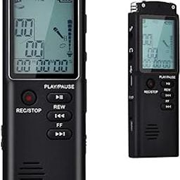 Lychee 8GB Voice Recorder USB Rechargeable Dictaphone LCD Recorder with Speaker Multifunctional Digital Audio and MP3 Music Player (Black)-31
