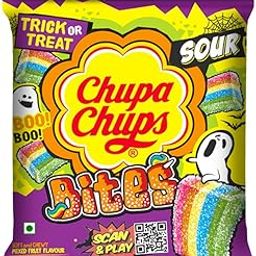 Chupa Chups Sour Bites, Mixed Fruit Punch Flavour, Soft & Chewy Toffee, 30 Pc, 61.6 G,62 Grams-image-30