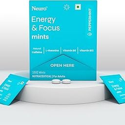 NeuroGum Energy Caffeine Mints (15x2 sachets) - Sugar Free with L-theanine + Natural Caffeine + Vitamin B12 & B6 - Energy & Focus Supplement for Women & Men - Peppermint Flavor | Pack of 1 (30 Mints)-9