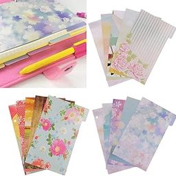 Nimmz Collection 5X A6 Floral Pattern Tabbed Paper for Notebook Scrapbook Index Plain Colors-image-31
