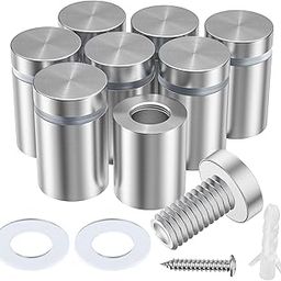 LuckIn 8-Pack Standoff Screws (3/4 in. Dia x 1 in. L), Stainless Steel Standoff Mounting Hardware for Acrylic Signs, Silver-image-23