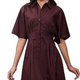 Women's Short Sleeves Shirt Collar Solid Dresses | Stylish| Casual-image-5