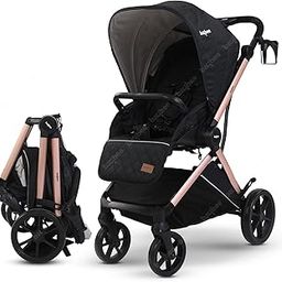 Baybee Infant Baby Pram Stroller for Babies, Pram for Baby with Aluminium Frame, 3-Position Adjustable, Canopy, Reversible Seat, Large Wheels| Baby Stroller for Toddlers 0-3 Years Boy Girl (Rose Gold)-5