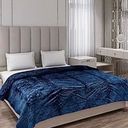 Monte Carlo Navy Blue Solid Double Bed 290 GSM Ac Blacket-11