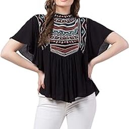 Women's Trendy Kaftan top Dark Black-image-50