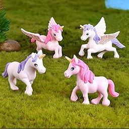 Chocozone Pack of 4 Cute Miniatures Garden Decoration Gifts for Kids & Girlfriend (Unicorn)-33