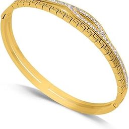 18k Gold Plated Multi Stone Q Clasp Bracelet for Women - Gift for Girls & Women | Waterproof & Anti Tarnish Bracelets, Jewellery for Women-image-36