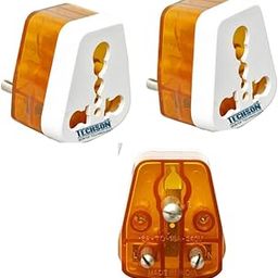 TECHSON: 6amp to 16amp 3 Pin Universal Conversion Plug Converts 6A Socket to 16 A Socket for Geysers, A/C,Refrigrator,Microwave,etc for Indian and International Plugs,Pack of-3 Pcs-7