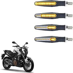 Vagary Universal Flowing Running Amber LED Indicators Turning Signal lamps Blinkers Bulb (Set of 4) for Bajaj Dominar-23