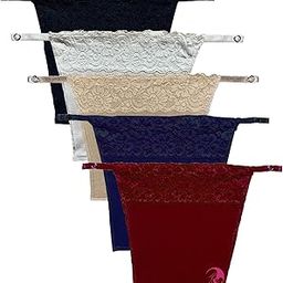 Women's Cotton Clip on Mock Lace Camisole Deep Neck Cover Up Inners (Free Size)- Pack of 5pc-image-2