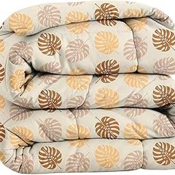 BSB HOME 220 GSM Reversible Microfiber AC Comforter/Duvets for Summer | All Season Single Size 3 Layered Quilted Blanket for Single Bed (230 cm x 150 cm, Floral,Floral Beige and Rust)-21