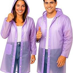 EVA Purple Rain Coat for Women Waterproof Pack of 1 | Foldable Poncho for Men & Women | Reusable, Lightweight & Durable Rain Card Style Coat-35
