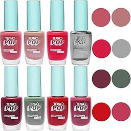 TENNO Pop High Shine Glossy Nail Paint (Pack of 8), 80 ml (TPOP27)-44