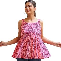 Women's Bandhej Printed Sleeveless Regular Fit Top for Women-image-29