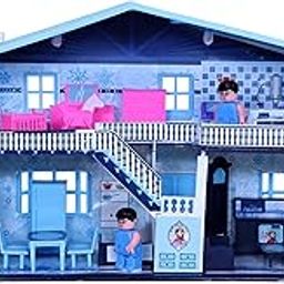 Toyzone Dollhouse (50 pcs) | Play Set for Girls| Role Play Set| Doll House with Furniture| Doll House Play Set for Kids with Furniture | Pretend Play Set (Frozen Party Home Doll House (50pcs))-29
