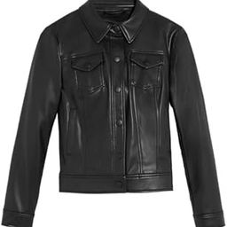 Faux Leather Trucker Jacket-image-11
