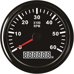 ELING Tachometer RPM Tacho Gauge with Hour Meter for Car Truck Boat Yacht 0-6000RPM 85mm with Backlight-14