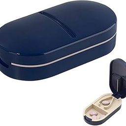 TPJ Mart 2-in-1 Pill Box with Tablet Cutter – Portable Medicine Organizer for Small & Large Tablets | Pill Storage for Daily Use & Travel (Blue)-18