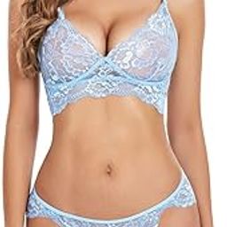 Women's Lace Lingerie Bra and Panty Set Strapy Babydoll Nighty for Honeymoon Valentine Dress Sexy Lingerie/Bikni Set Free Size Valentine's Day Gift Wrapped Packing-image-44