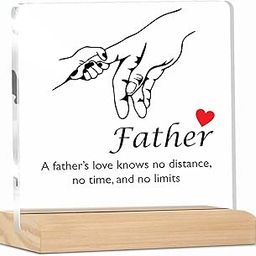 Giftplease Acrylic Sign Father's Love Plaque with Wood Stand Home Office Desk Decor | (4 X 4 Inches) MP_22-image-19