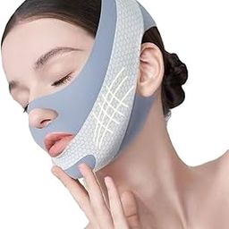 V-line Lifting Chinstrap, V-line Mask Chinstrap, Reusable Chinstrap Face Strap for Sleeping, Face Lift-up Belt Facial Slimming Bandage Mask, Face Slim Lift Band Double Chin Reducer for Women & Men Tightening Skin-50