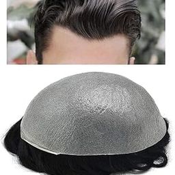 SkyHair 0.08 mm Poly/Skin Base Hair Patch for Men, 100% Natural Human Hair System, Undetectable and Transparent Base Toupee, Natural Front Hair line PREMIUM Hair Wig (8x6, Low Density, Natural Dark Brown)-image-60