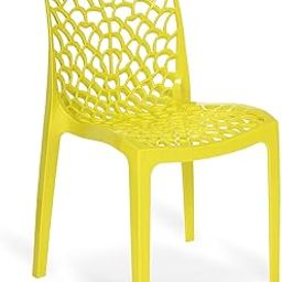 SkyGlamour Supreme Web Plastic Chair | Plastic Dining Chair for Dining Table, Home, Cafe | Indoor&Outdoor Use | Plastic Chair Without Arm | Colour-Lemon Yellow, 1 Pc.-image-26