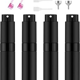 EGALLOP 8ML portable spray bottle, fillable liquid, mini sprayer, travel perfume atomizer, reusable, 8ML/4PCS(Black)-picture-22