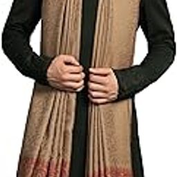Mens Extra Fine Wool Shawl, Paisley Design, Taupe-image-60