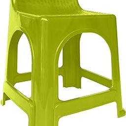 RW REST WELL TIK-Tok Premium Plastic Stool Chair Back Support | Stool Chair for Living Room/Bathroom/Garden |Multipurpose Use | Strong & Durable Seating Stool (Set of 1, Green)-image-79