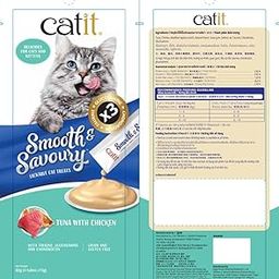 Catit Smooth & Savoury Creamy Lickable Cat Treat, Healthy Cat Treat (4 Tubes x 15g) (Tuna with Chicken, Pack of 2)-image-99