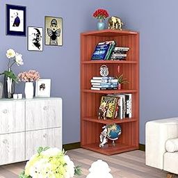Captiver Eden Engineered Wood Free Standing Cum Wall Mounted Big Rectangle Shelves (Teak Finish, 30X30X90 CM) Living Room Furniture Storage Bookshelves Showcase Bookshelf-3