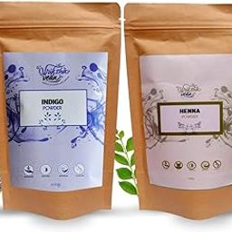 Vriksha Veda Henna & Indigo Powder I 100% Natural Hair Colour for Black Hair I No added preservatives and Additives I100 gms each-image-61