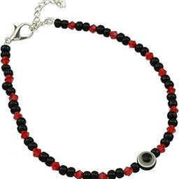 Designer Black Beads Small Evil Eye Anklet for Women and Girls-image-55