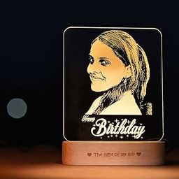 ZOCI VOCI Acrylic LED Personalized Gift For Birthdays | B'Day Bliss Photo Lamp Unique And Best Customized Birthday Gift For Wife & Husband,White-16