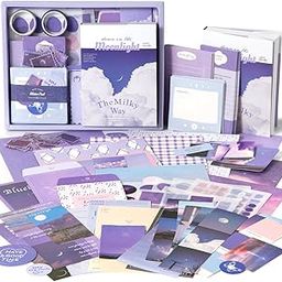 EAYIRA Aesthetic Journaling Scrapbook Kit, 346 Pcs, Stationary Items, Background Papers, Folding Labels, Envelopes, Washi, Photo Frames, Calendar Stickers, DIY Gift Journaling Kit for Teen Girl Women-image-97