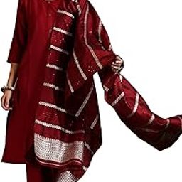 Navy Blue Cotton Blend Solid Kurta Sets for Women-52