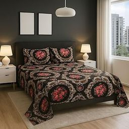 Cotton Double Bedsheet with 2 Pillow Covers for Bed Room, Home, Hotel- 90X100 Inches | Double Bedsheets | Cotton Bedsheet | Daily use bedsheets-image-113