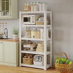 HOME CUBE 5 Layer Metal Storage Rack Stand with Adjustable Boltless Shelf Display Rack Kitchen Storage Rack Multipurpose Stand for Oven Stand Office Garage Shops Salon Space Saving Storage Organizer-10
