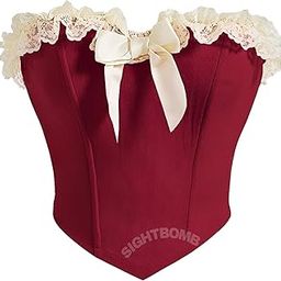 OFF SHOULDER LACE TRIM MICRO FIBRE FEATHER TOUCH FABRIC BUSTIER CORSET FOR WOMENS-image-53