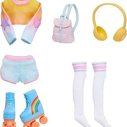 Rainbow High Fashion Pack Skate Social Theme includes 1 Full Skate Outfit, Roller Skate shoes, Jewelry and Play Accessories. Mix & Match to Create Tons of Fun. Kids Toy Gift Ages 4+-image-69