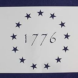 13 Star Betsy Ross Revolutionary Field (1776) Stencil 14 Mil Mylar-10.5 x 14.8 Inches-image-107